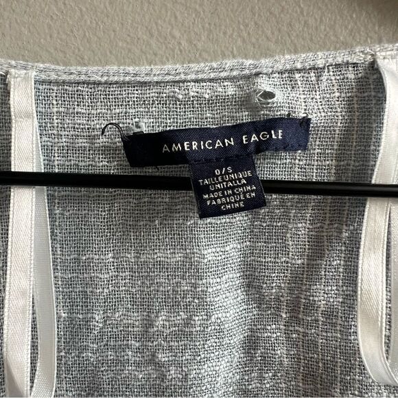 American Eagle Boho Striped Cover Up Fringe Kimono Blue, Navy, White Size O/S - Picture 3 of 5